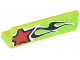 Part No: 30413pb039L  Name: Panel 1 x 4 x 1 with Red Star and Black Flames Pattern Model Left Side (Sticker) - Set 60055