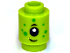 Part No: 3062pb083  Name: Brick, Round 1 x 1 with Alien Face with Black Eyebrow, Eye, Grin, and Bright Green Spots Pattern