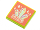Part No: 3068pb1872  Name: Tile 2 x 2 with BeatBit Album Cover - Yellowish Green and Lavender Crystals on Coral Background Pattern