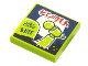Part No: 3068pb1880  Name: Tile 2 x 2 with BeatBit Album Cover - Lime Microphone and Hand Bursting from Grave Pattern