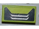 Part No: 3069pb0177  Name: Tile 1 x 2 with White and Silver Grille on Black and Lime Background Pattern (Sticker) - Set 8186