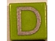 Part No: 3070pb012  Name: Tile 1 x 1 with Silver Capital Letter D Pattern