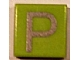 Part No: 3070pb024  Name: Tile 1 x 1 with Silver Capital Letter P Pattern