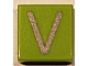 Part No: 3070pb030  Name: Tile 1 x 1 with Silver Capital Letter V Pattern