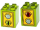 Part No: 31110pb104  Name: Duplo, Brick 2 x 2 x 2 with Traffic Light Duplo Minifigure Green Walk / Red Don't Walk Pattern