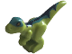 Part No: 37829pb12  Name: Dinosaur Baby Standing with Dark Turquoise Back, Dark Blue Stripes, and Yellow Eyes Pattern