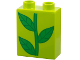 Part No: 4066pb837  Name: Duplo, Brick 1 x 2 x 2 with Bright Green Stem and Leaves Pattern