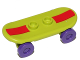 Part No: 42511c04pb14s  Name: Minifigure, Utensil Skateboard Deck with Dark Red Stripe Pattern (Sticker) with Dark Purple Wheels (42511pb14s / 2496) - Set 71006