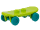 Part No: 42511c07  Name: Minifigure, Utensil Skateboard Deck with Dark Turquoise Wheels (42511 / 2496)