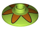 Part No: 4740pb012  Name: Dish 2 x 2 Inverted (Radar) with Orange Flower 6 Petals Pattern (Mystery Machine Hubcap)