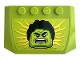 Part No: 52031pb194  Name: Wedge 4 x 6 x 2/3 Triple Curved with Angry Hulk Face and Yellow Energy Rays Pattern (Sticker) - Set 76312