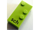 Part No: 60330pb02  Name: Brick, Braille 2 x 4 with 3 Studs with Black Lowercase Letters sch Pattern (dots-156 ⠱) (German)