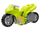 Part No: 75533pb02c01  Name: Stuntz Flywheel Motorcycle with Dark Bluish Gray Frame, Light Bluish Gray Handlebars and Wheels, and Medium Blue and Coral Splotch Pattern
