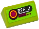 Part No: 85984pb080  Name: Slope 30 1 x 2 x 2/3 with Radio with 'BFF' and Music Note Pattern (Sticker) - Set 41091