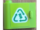 Part No: 92262pb012  Name: Door 1 x 3 x 2 Left - Open Between Top and Bottom Hinge with Recycling Arrows and Apple Core on White Background Pattern (Sticker) - Set 60386