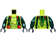Part No: 973pb1192c01  Name: Torso Ninjago Snake with Dark Green Straps and Red Vials Pattern (Spitta) / Dark Green Arms / Black Hands