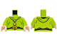 Part No: 973pb5606c01  Name: Torso Jacket with Turtleneck, Black Belt, Bright Light Orange Buckle and Buttons, Hood on Back Pattern / Lime Arms / Light Nougat Hands