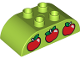 Part No: 98223pb002  Name: Duplo, Brick 2 x 4 Slope Curved Double with 3 Red Apples Pattern