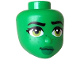 Part No: 113764  Name: Mini Doll, Head Friends with Black Eyebrows and Eyelashes, Lime Eyes, Green Lips and Freckles, Closed Mouth Pattern