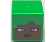Part No: 19729pb053  Name: Minifigure, Head, Modified Cube with Pixelated Reddish Brown Face, Black Mouth, and White and Dark Pink Eyes Pattern (Minecraft Baker)