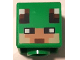 Part No: 19729pb079  Name: Minifigure, Head, Modified Cube with Pixelated Nougat and Tan Face, Black Eyes and Reddish Brown Mouth Pattern (Minecraft Turtle Skin Warrior)