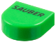 Part No: 24246pb054  Name: Tile, Round 1 x 1 Half Circle Extended with Black 'SAUBER' Pattern