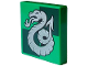 Part No: 3068pb2358  Name: Tile 2 x 2 with Silver Slytherin Crest on Dark Green Squares Pattern