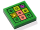 Part No: 3068pb2789  Name: Tile 2 x 2 with Heroica Game Board Section with Lime, Coral, Dark Pink and Yellow LEGO Parts Pattern (Sticker) - Set 41748