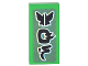 Part No: 3069pb0616  Name: Tile 1 x 2 with Black Wings Logo, Ninjago Logogram 'GS' with White Outlines on Gray Background Pattern (Sticker) - Set 70620
