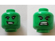 Part No: 3626cpb3231  Name: Minifigure, Head Dual Sided Black Thick Eyebrows, Green Cheek Lines and Stubble, Open Mouth Smile with Teeth / Angry with Bared Teeth Pattern (Hulk) - Hollow Stud