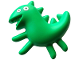 Part No: 7639pb01  Name: Duplo Cuddly Toy Dinosaur with Tube on Back with Black and White Eyes with Green Outlines Pattern