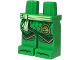 Part No: 970c00pb1647  Name: Hips and Legs with Yellowish Green Sash, Ninjago Logogram Letter L in Circle, Dark Green Robe Ends with Gold Trim, Knee Pads and Toes Pattern