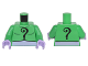 Part No: 973pb2253c01  Name: Torso Batman Black Question Mark on Chest and Back and Lavender Belt Pattern / Bright Green Arms / Lavender Hands