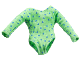 Part No: 71240  Name: Scala, Clothes Female Leotard with Long Sleeves with Blue Dots Pattern (Youth)
