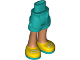 Part No: 11202c00pb19  Name: Mini Doll Hips and Shorts with Nougat Legs and Yellow Shoes with Dark Turquoise Soles and White Laces Pattern - Thick Hinge