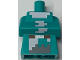 Part No: 25767pb008  Name: Torso, Modified Long with Folded Arms with Pixelated Dark Brown and Silver Belt and White and Dark Bluish Gray Minecraft Snow Villager Pattern