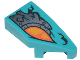 Part No: 29119pb036  Name: Wedge 2 x 1 x 2/3 Right with Orange and Bright Light Orange Eye and Silver Armor Plates Pattern