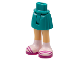 Part No: 35216ac00pb002  Name: Mini Doll Hips and Skirt with Molded Medium Tan Legs and Printed Magenta Sandals and White Socks Pattern - Thin Hinge