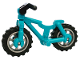 Part No: 5554c02  Name: Bicycle Heavy Mountain Bike with Clip for Handlebars with Flat Silver Wheels, Black Tires and Black Handlebars (5554 / 50862 / 50861 / 30031)