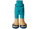 Part No: 67072c00pb014  Name: Mini Doll Hips and Trousers with Back Pockets with Molded Medium Tan Lower Legs / Boots and Printed Dark Blue Sandals Pattern - Thin Hinge