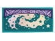Part No: 87079pb1409  Name: Tile 2 x 4 with Dark Purple and Medium Lavender Filigree Banner, Iridescent Mirrored Smoke and Stars Pattern (Sticker) - Set 41689