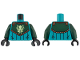 Part No: 973pb6132c01  Name: Torso Surcoat, Dark Green Chest Armor with Yellowish Green Kraken, Reddish Brown and Silver Trim Pattern / Dark Green Arms / Black Hands