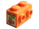 Part No: 11211pb05  Name: Brick, Modified 1 x 2 with Studs on 1 Side with Orange and Black 'Naranjitas' Pattern (Sticker) - Set 10291