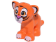 Part No: 14734pb08  Name: Cat, Friends Style, Large, Baby Cub (Tiger) with Black Stripes, Dark Pink Nose, White Eye Patches, Auricles, Paws and Muzzle Pattern (Disney Rajah)