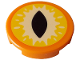 Part No: 14769pb678  Name: Tile, Round 2 x 2 with Bottom Stud Holder with Yellow and Bright Light Yellow Eye with Black Slit Pupil Pattern (Dungeons & Dragons Beholder)
