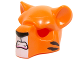 Part No: 15084pb02  Name: Minifigure, Headgear Mask Feline with Black Nose, Small Tiger Stripes and Fangs Pattern