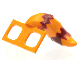 Part No: 18277pb03  Name: Minifigure Costume Tail Fluffy with Dark Red Stripes Pattern