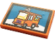 Part No: 26603pb119  Name: Tile 2 x 3 with Orange Van Pattern (Sticker) - Set 21324