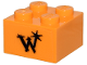 Part No: 3003pb155  Name: Brick 2 x 2 with Weasleys' Wizard Wheezes Logo Letter W and Star Pattern (Sticker) - Set 76437