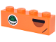 Part No: 3010pb379L  Name: Brick 1 x 4 with Green, Tan and White Turtle Shell and Black and Dark Orange Half Circle Door Handle Pattern Model Left Side (Sticker) - Set 72044